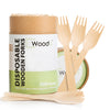 WoodU Disposable Wooden Forks 100 pcs All Natural Eco-friendly Non-toxic