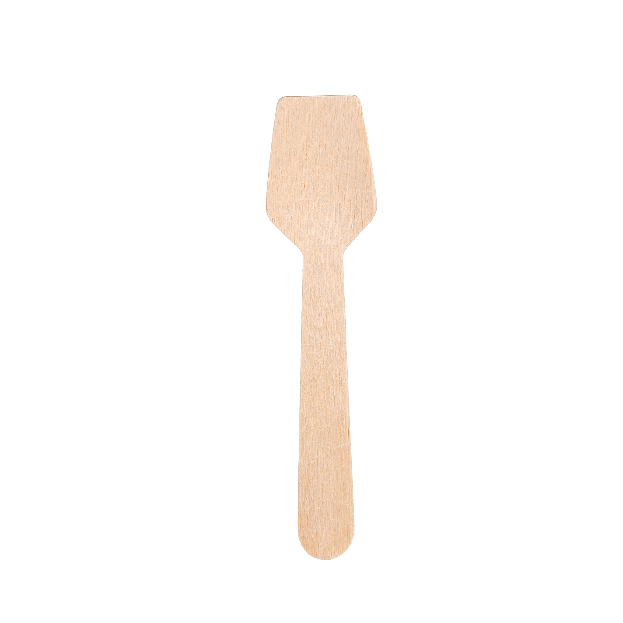 WoodU Disposable Wooden Square Spoon Taster with Concave 100 pcs Eco-friendly