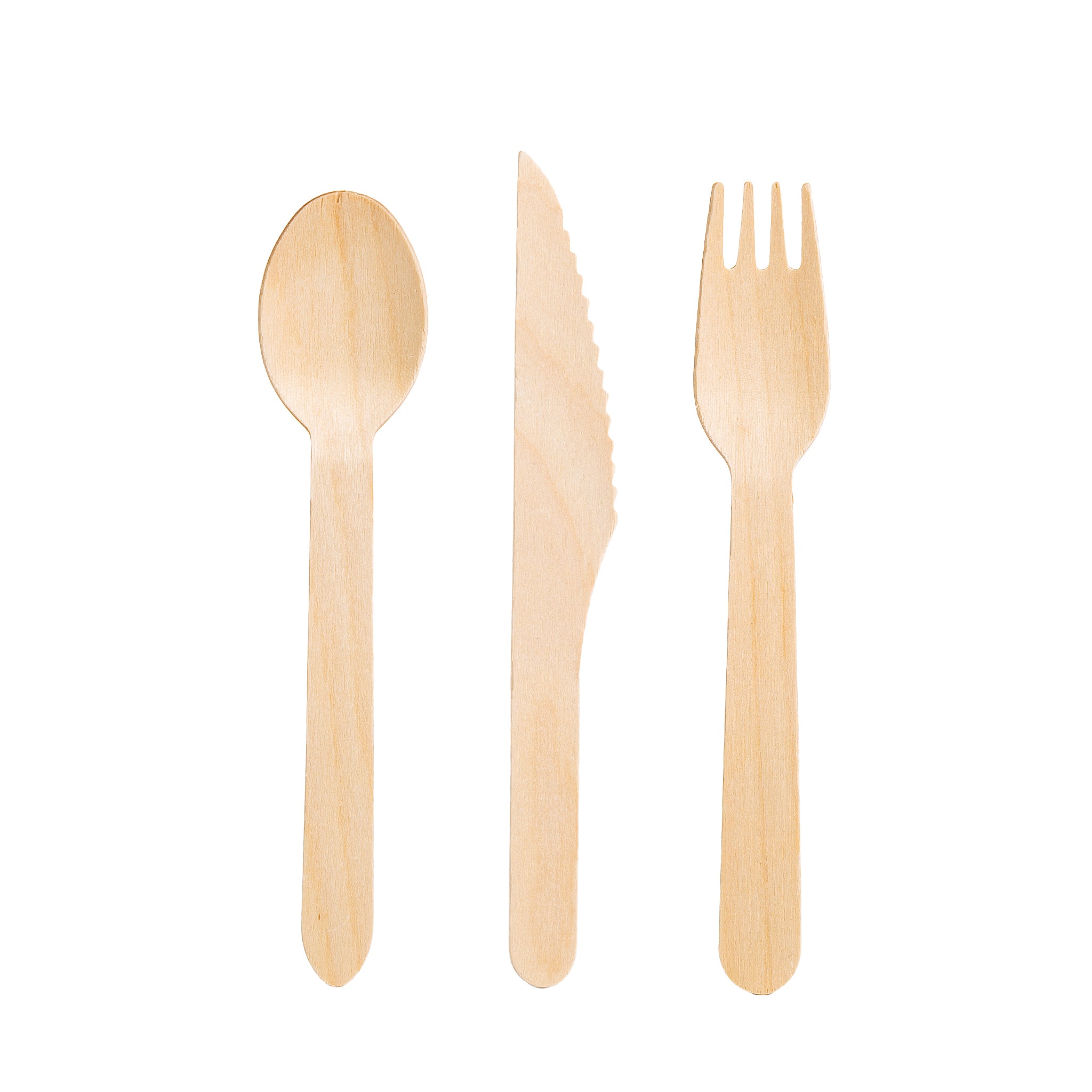 WoodU Disposable Wooden Cutlery Set 100 pcs All Natural Eco-friendly Non-toxic